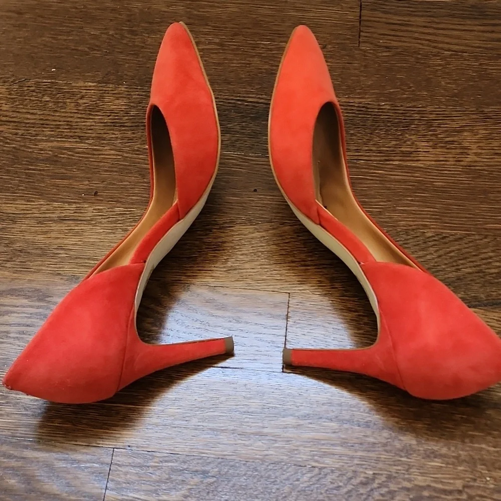 Coral Suede J Crew Heels - Picture 3 of 13
